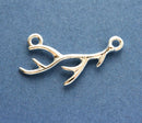 Sterling Silver Deer Antlers charm, 925 Silver Necklace antlers connector for jewelry making 1Pc - F588