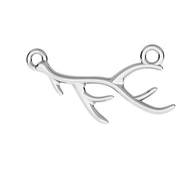 Sterling Silver Deer Antlers charm, 925 Silver Necklace antlers connector for jewelry making 1Pc - F588