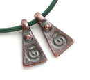 2pc Antique Copper triangle Spiral ornament charms 20mm