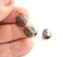 4pc Antique Copper Spiral metal beads, coin shape 9mm