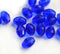 11x8mm Dark Sapphire Blue beads barrel shaped beads czech glass fire polished - 20Pc