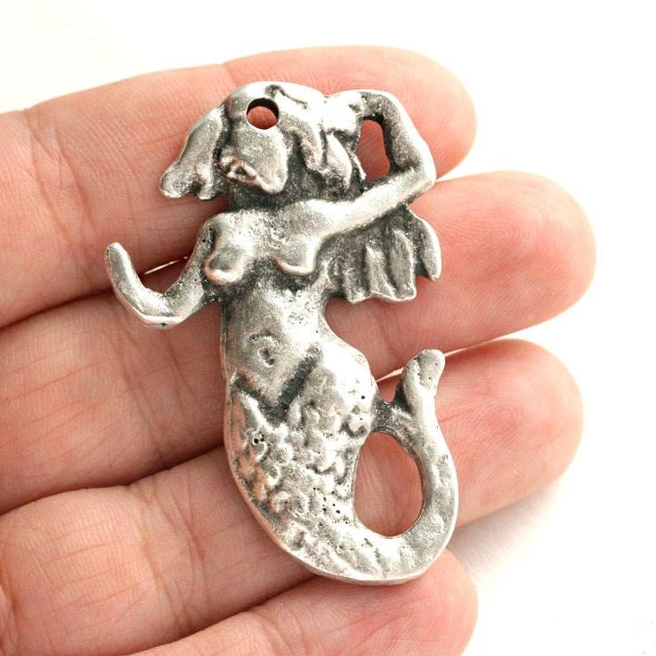 Antique Silver Mermaid pendant