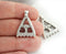 2pc Antique Silver Pyramid Eye pendant charm