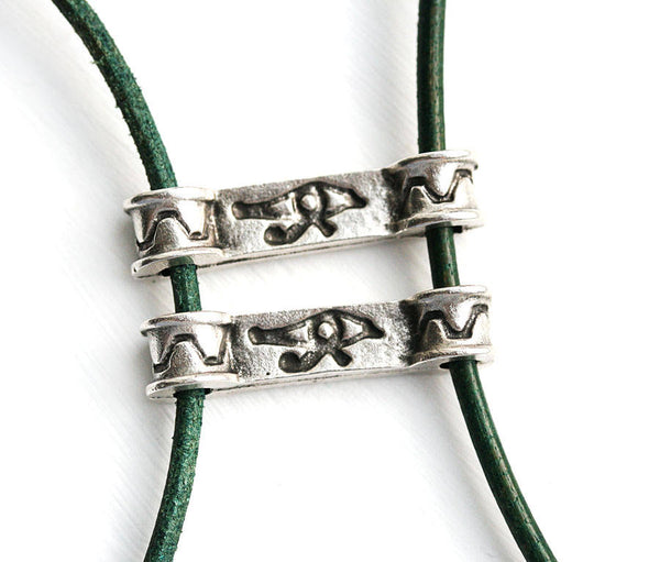 2pc Egyptian Eye of Horus Two hole Antique Silver Connector 2 hole