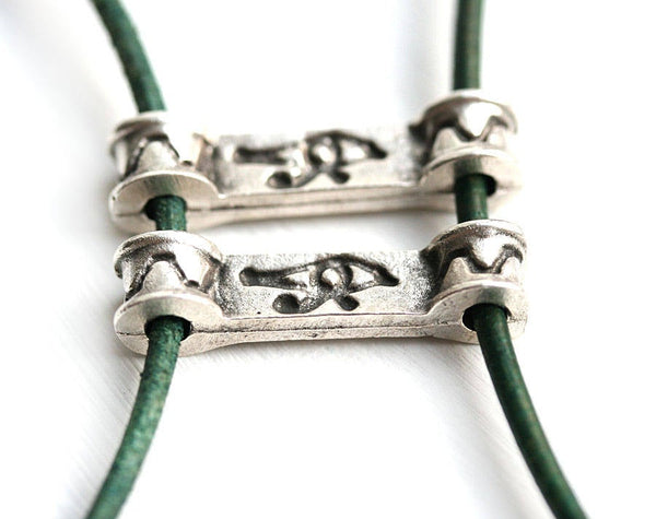 2pc Egyptian Eye of Horus Two hole Antique Silver Connector 2 hole