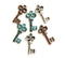 6pc Skeleton small key charms mix