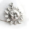 Antique silver celestial sun pendant