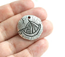 Antique Silver Cave drawings Inspired pendant bead