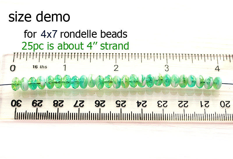 4x7mm Olivine beads, Czech glass rondelle beads, Matte Olive Green