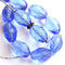 11x8mm Sapphire Blue barrel shaped beads, czech glass fire polished oval beads - 20Pc