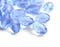 11x8mm Light Sapphire Blue barrel czech glass fire polished oval beads - 20Pc