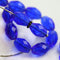 11x8mm Dark Sapphire Blue beads barrel shaped beads czech glass fire polished - 20Pc