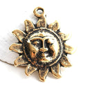 Antique gold celestial sun pendant