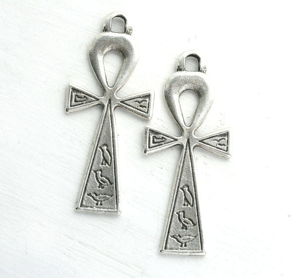 Antique silver ankh pendant, Egyptian symbol of life