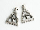 2pc Antique Silver Pyramid Eye pendant charm