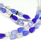 40pc Blue teardrop beads mix Czech glass pear beads - 7x5mm