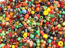 Orange Green seed beads mix TOHO Seed beads - 10g