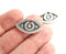 2pc Antique Silver evil Eye charms