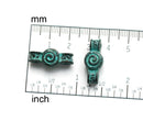 2pc Two hole Green Patina Connector, Spiral Ornament