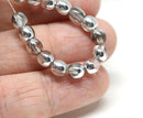 5mm Crystal clear with silver coating Czech glass beads - 40Pc