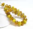 3x5mm Amber Yellow rondelle beads, tiny czech glass spacers - 40Pc