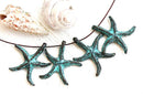 4pc Green Patina Starfish metal charms 18mm