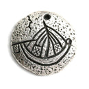 Antique Silver Cave drawings Inspired pendant bead