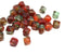 6mm Green Red bicone Czech glass beads, mixed color - 30Pc