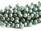 4mm Emerald green round druk beads, Czech glass spacers - approx.80pc