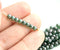 4mm Emerald green round druk beads, Czech glass spacers - approx.80pc