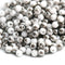 3mm White czech glass beads Dark Metallic Grey luster - 8g