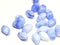 11x7mm White Blue oval Mixed color czech glass barrel beads - 20Pc