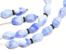 11x7mm White Blue oval Mixed color czech glass barrel beads - 20Pc