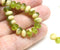 4x7mm Olivine beads, Czech glass rondelle beads, Matte Olive Green