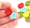 14mm Bright Heart beads mix Turquoise, Red, Yellow, Green - 12pc