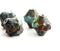 10mm Dark Brown Topaz and Blue picasso fire polished baroque bicones - 4Pc