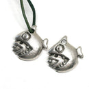 2pc Fish eat fish charms Antique Silver