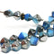 6mm Blue Glass Bicone beads Gunmetal luster Czech glass bicone - 30Pc