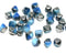 6mm Blue Glass Bicone beads Gunmetal luster Czech glass bicone - 30Pc