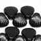 10Pc Black Shell bead Jet black glass shell Czech glass beads - 15mm
