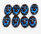 15x10mm Brown Blue Glass Skull beads Halloween decor Czech glass beads - 4Pc