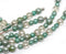 3mm 4mm Turquoise silver druk czech glass beads mix - approx.100pc