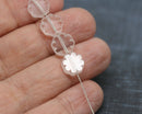9mm Crystal Clear flower beads czech glass flat daisy - 15pc