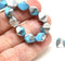 10mm Blue Silver bicone czech glass beads - 15Pc