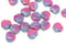 20pc Pink czech glass shell beads Side drilled  - 9mm