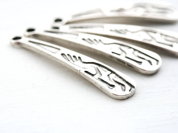 4pc Antique Silver Kokopelli charm beads