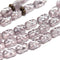 6x4mm Light Purple czech glass rice beads, Silver stars ornament small oval beads, 50pc