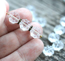 9mm Crystal Clear Flower beads, czech glass daisi floral beads, 20pc