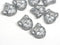 8pc Gray Cat beads Grey Silver czech glass beads