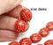 6Pc Red glass ladybug bead Yellow dots czech glass beads - 13mm